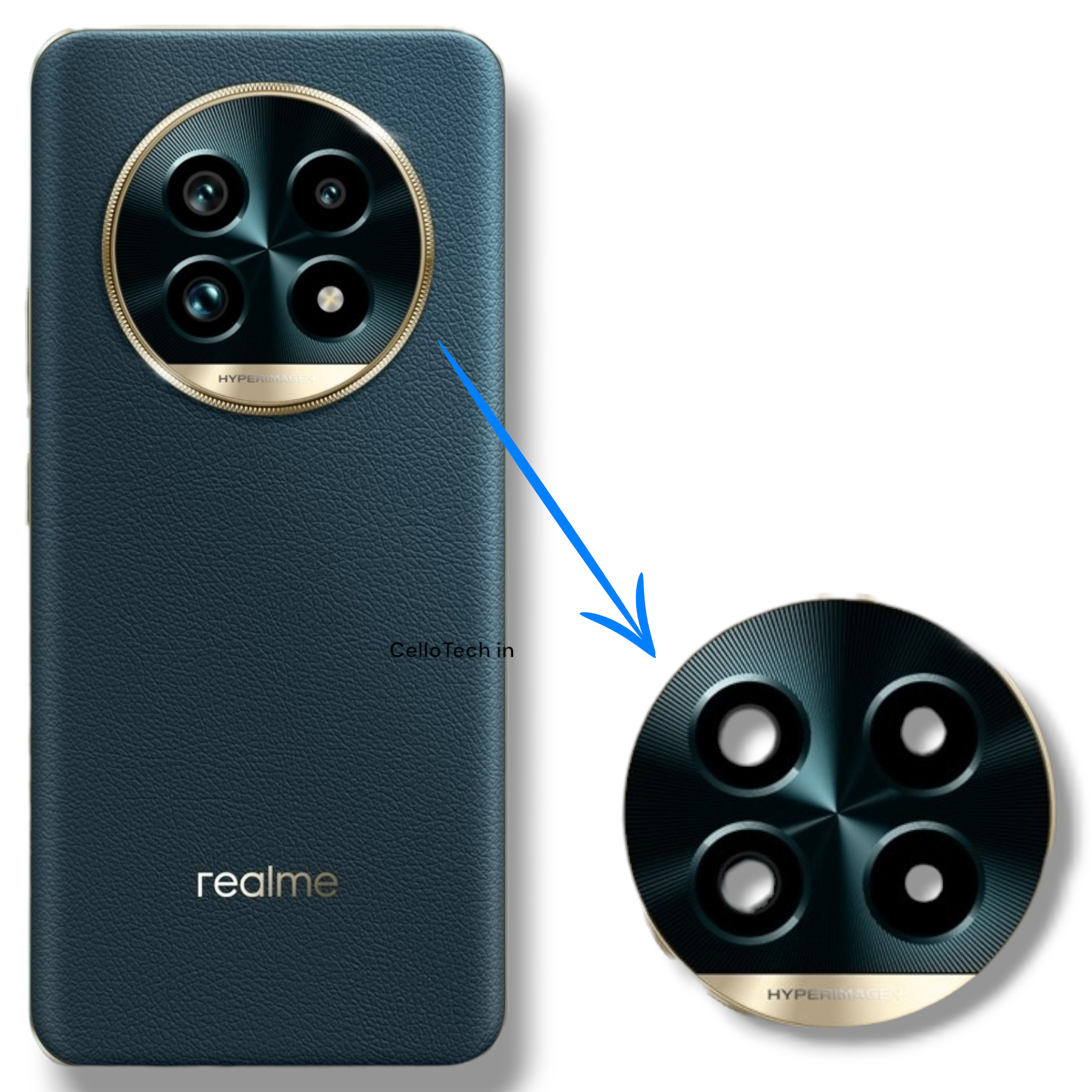 CelloTech OG Camera Glass Lens For Realme 13 Pro Plus 5G Green (Pack Of 1) – Original Replacement